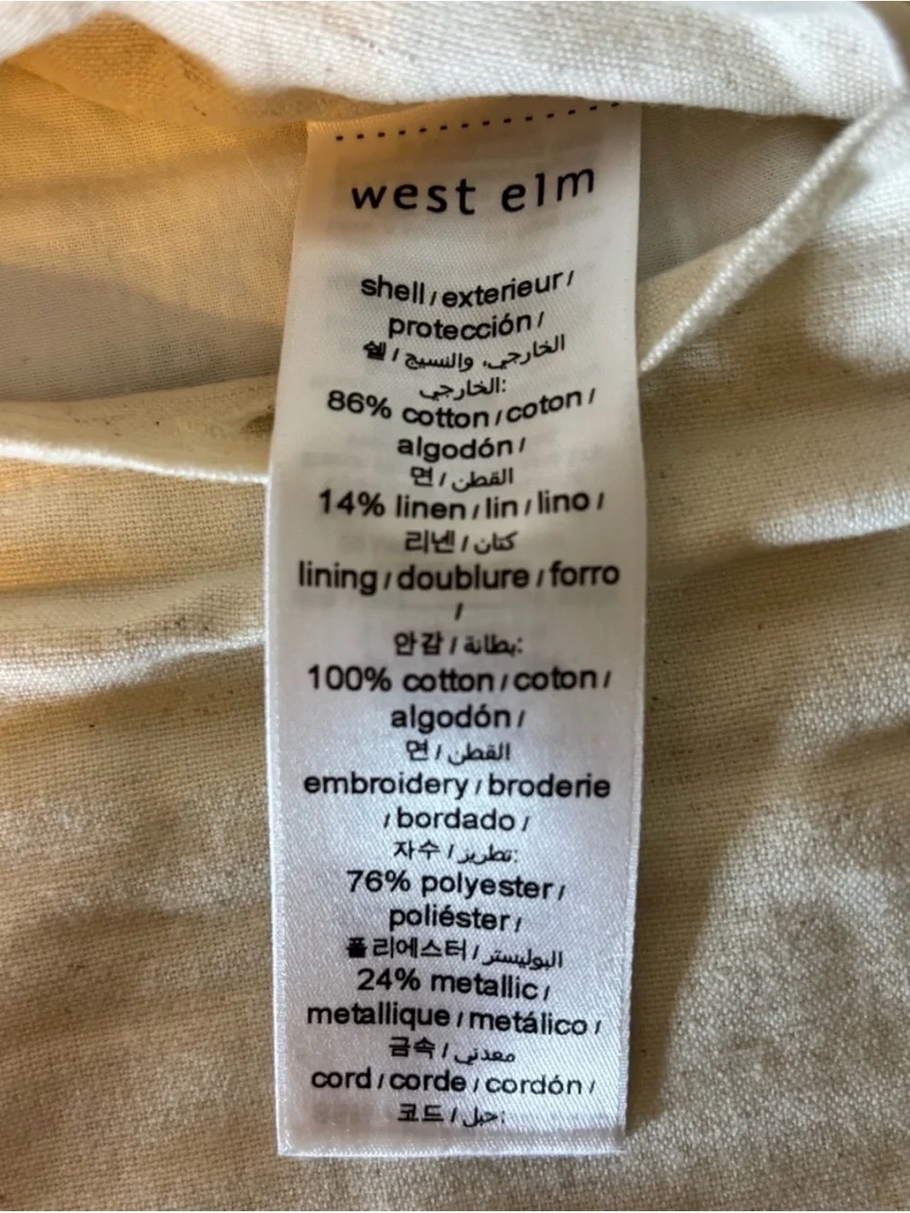 2 Decorative Pillow cases , Contemporary  1 is West Elm , Other unknown.